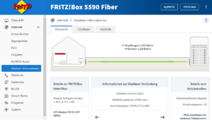 Glasfaser-Informationen bei der Fritzbox